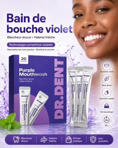 VioletSmile™ – Bain de Bouche Éclat & Fraîcheur ✨🦷